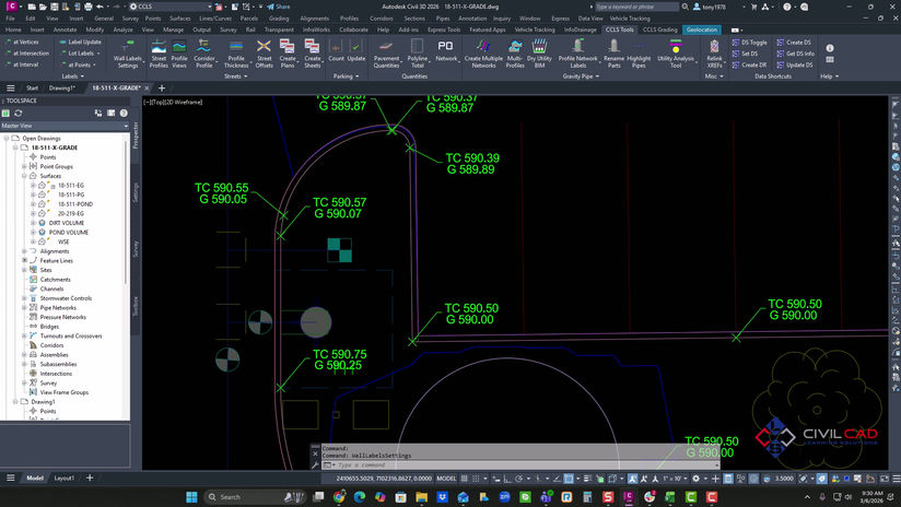 Using Wall Labels Tools for Curb Labels